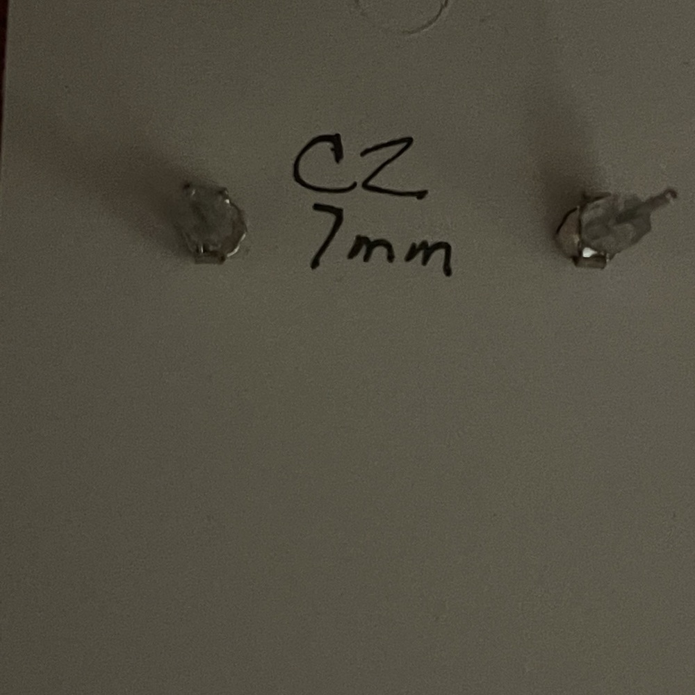 Earrings Studs (“CZ’s-7mm) - Picture 2 of 2